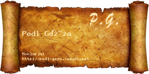 Pedl Géza névjegykártya