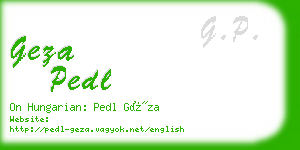 geza pedl business card